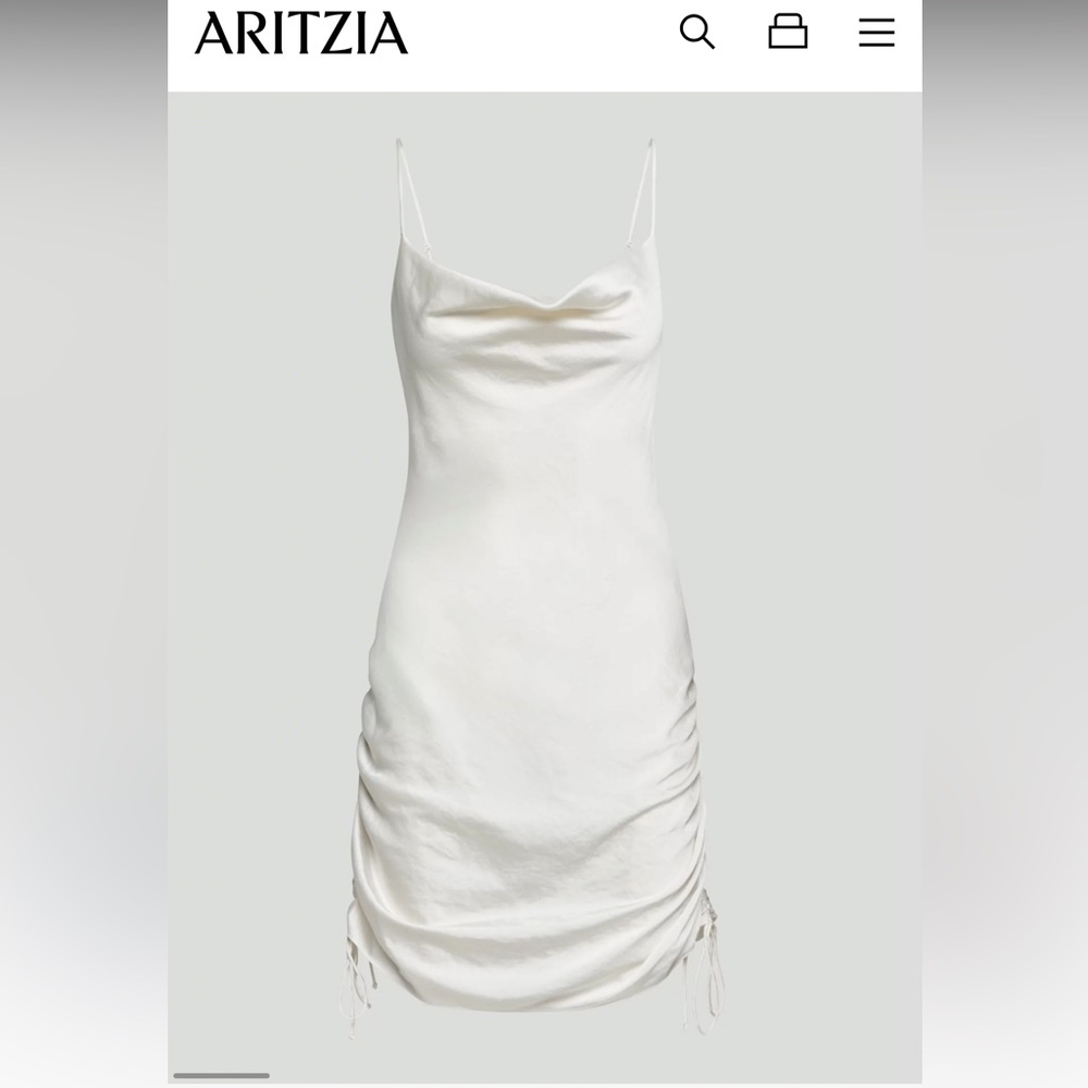 Aritzia Only Ruched Slip Mini Dress
